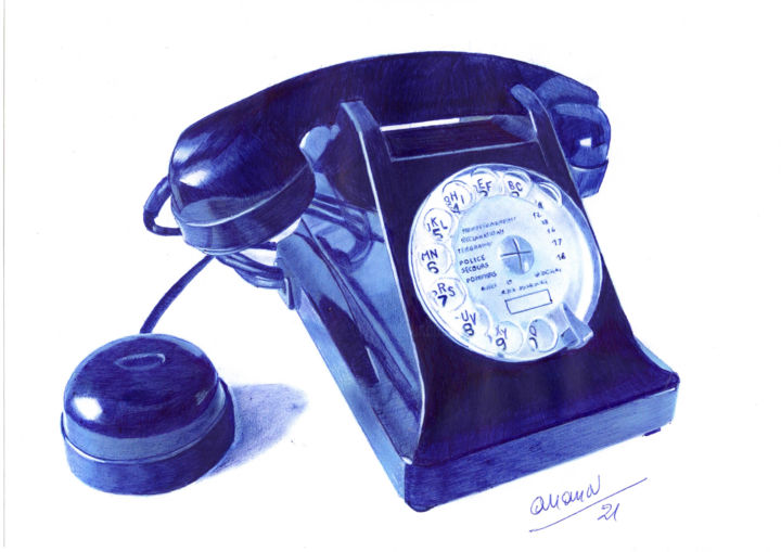 Telephone Bakelite 图画, 8.7x11.8 in