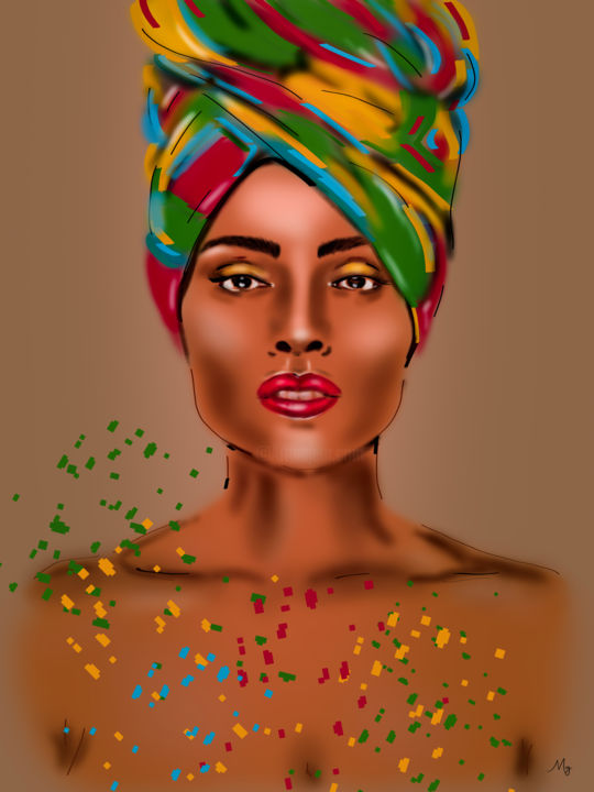 Digital Arts titled "Amina" by Magda Frota, Original Artwork, Digital Painting