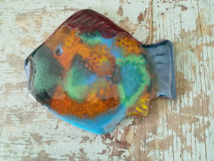 Poisson exotique 0010 雕塑, 4.7x5.3 in