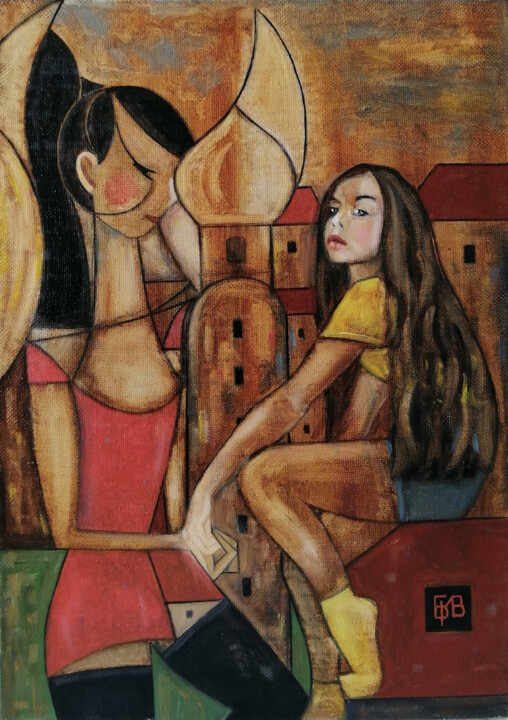 Солнце на ладони 绘画, 19.7x13.8 in