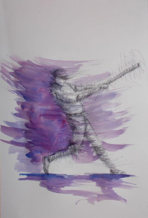 baseball player 6 绘画, 20.9x13.8 in