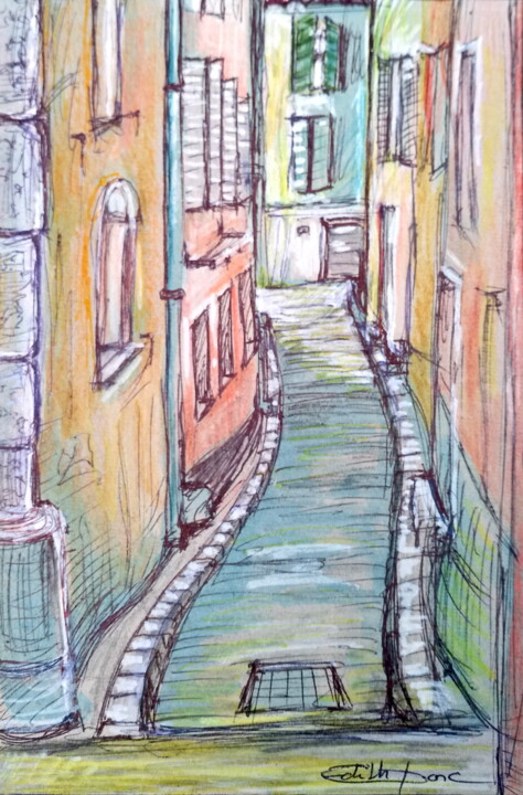 Rue Bresson à Hyères 图画, 7.9x5.5 in