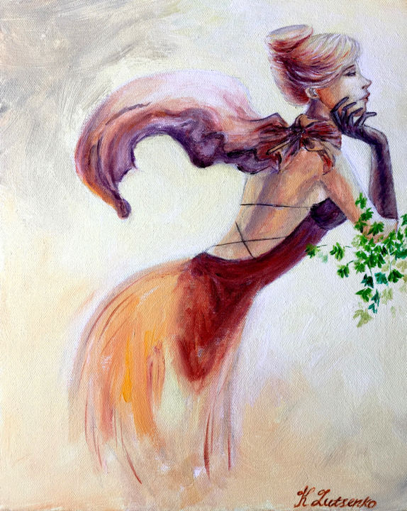 Painting titled "Spring Wind II" by Ksenia Lutsenko, Original Artwork, Acrylic