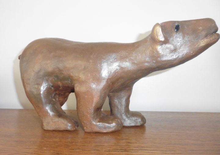 L' ours brun 雕塑, 6.7x13.8 in