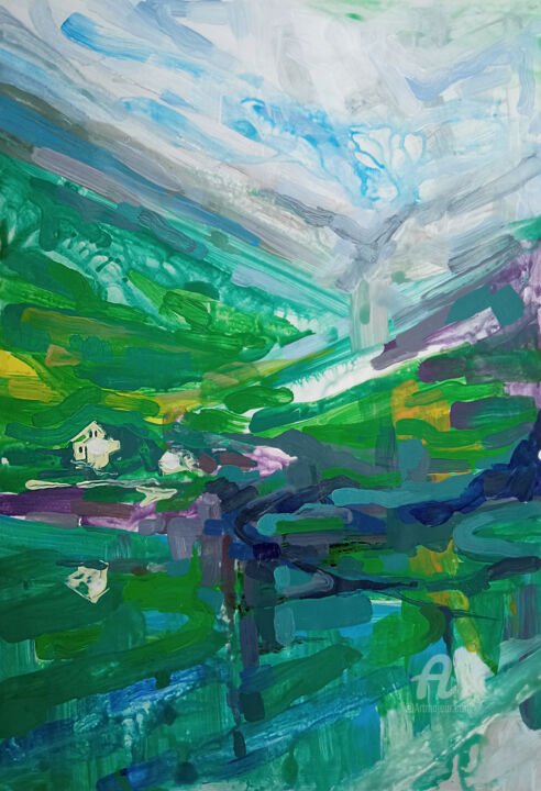 Lost mountains 绘画, 22.1x15.2 in