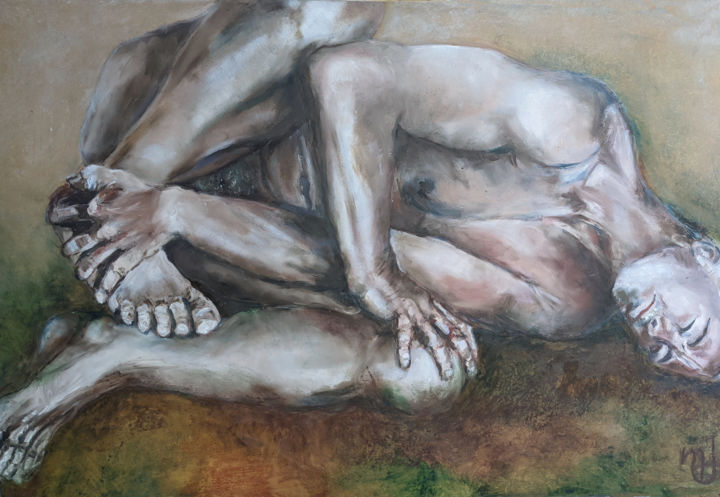 Painting titled "Instinct - Introspe…" by Marijo Ponce Fest, Original Artwork, Oil