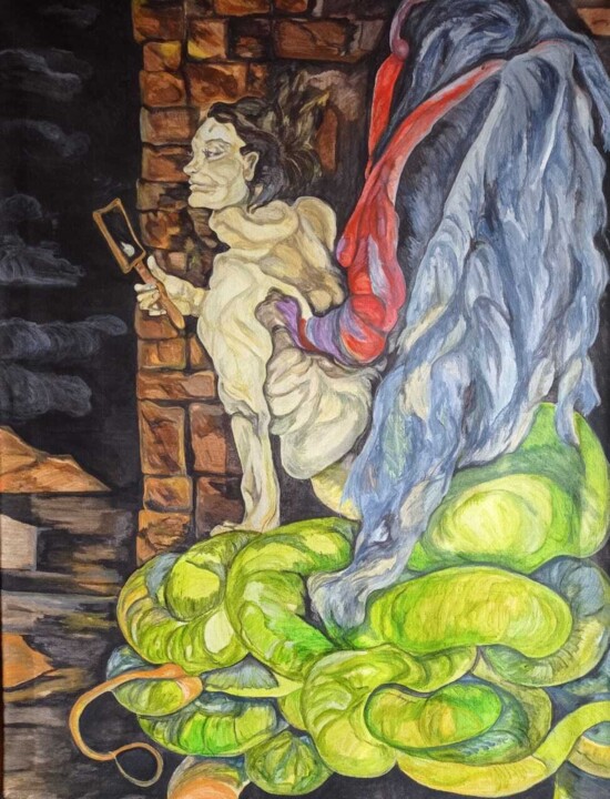 переплутень с зеркалом 绘画, 31.5x23.6 in