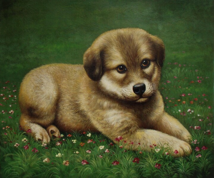 Portrait pet Dog 008 绘画, 19.7x23.6 in