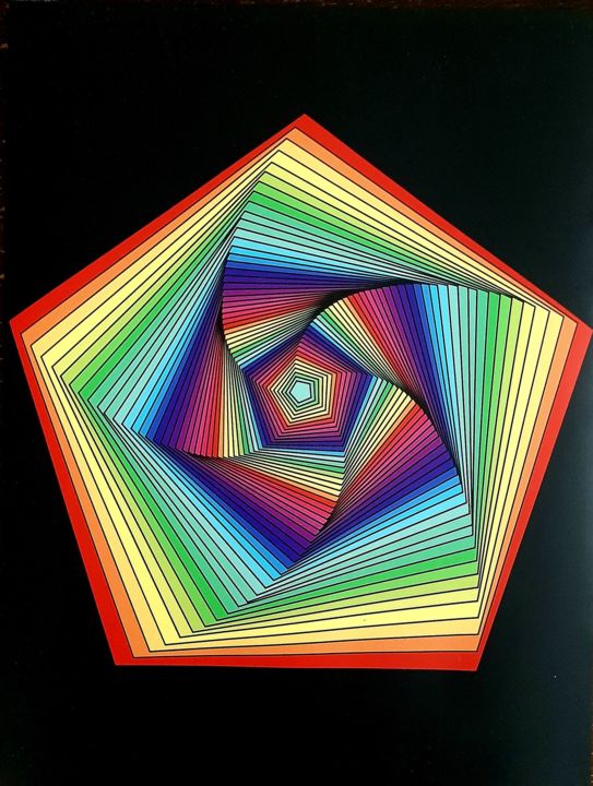 Hungarian Pentagon 数字艺术, 23.6x17.7 in