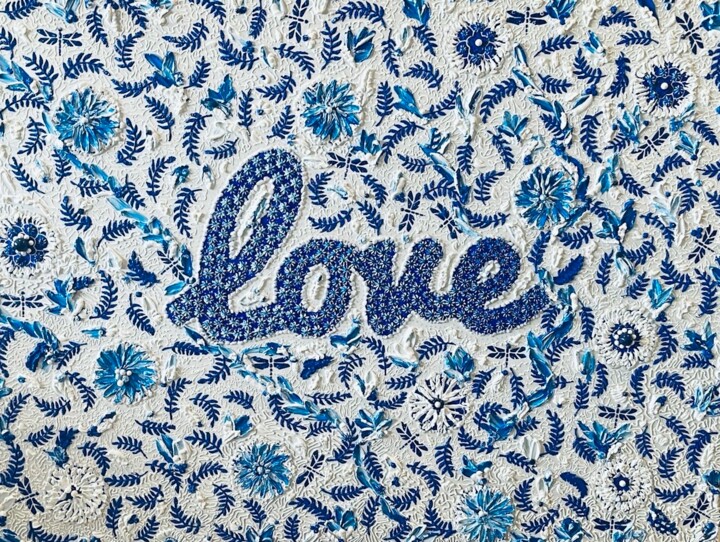 绘画 标题为“Love (Blue)” 由Ayda Alp, 原创艺术品, 丙烯
