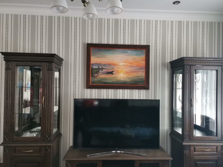 Painting titled "Рассвет. Интерьер ч…" by Dmitry Veltishchev, Original Artwork, Oil