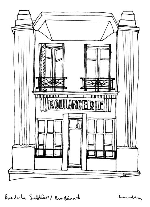 Digital Arts titled "Paris: Boulangerie,…" by Laura Molloy, Original Artwork, 2D Digital Work