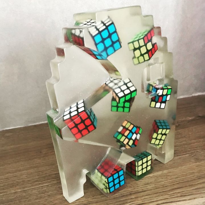 Rubik's Cubes - Score 003. 雕塑, 9.8x7.9 in