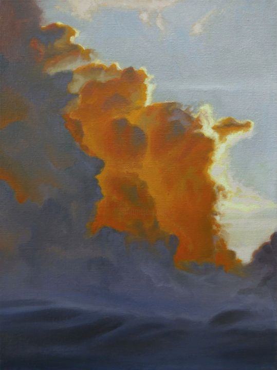 제목이 "Sunset"인 미술작품 Anna Bernadskaya로, 원작, 기름