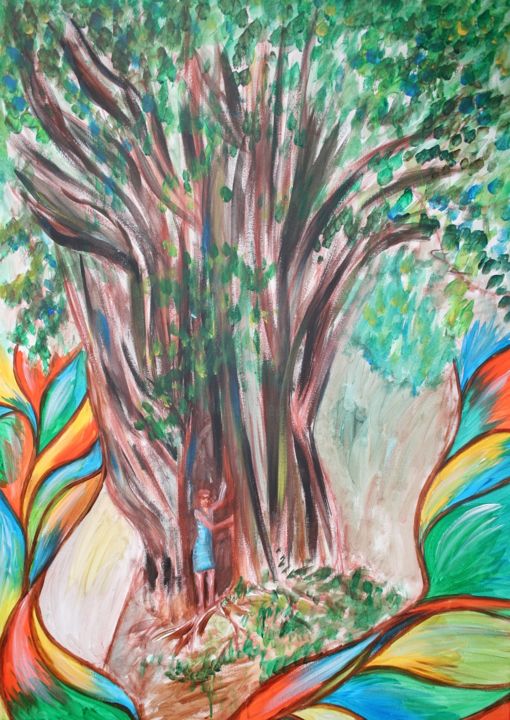 Florida tree 绘画, 39.4x27.6 in