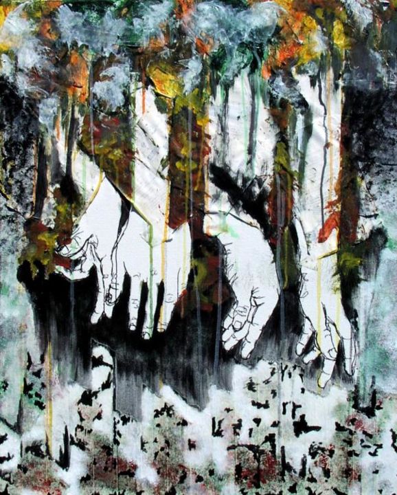 Collages intitulée "30x24inches of Ruff…" par Alex Hamrick, Œuvre d'art originale