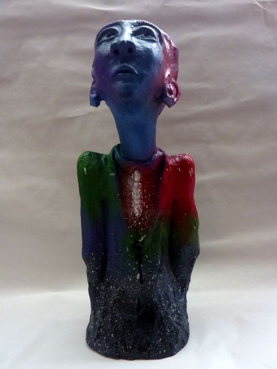 Sculpture intitulée "Qui suis je ? 1/8" par Saname, Œuvre d'art originale, Plâtre