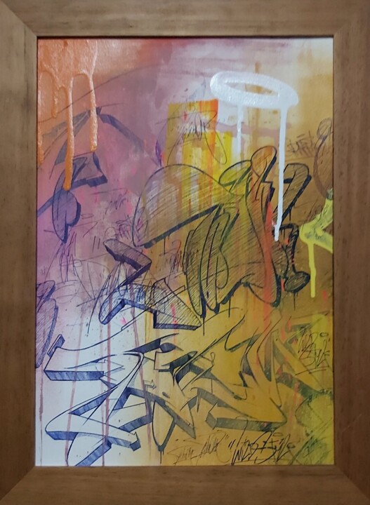Graffiti with ballpoint pen 绘画, 16.5x11.4 in