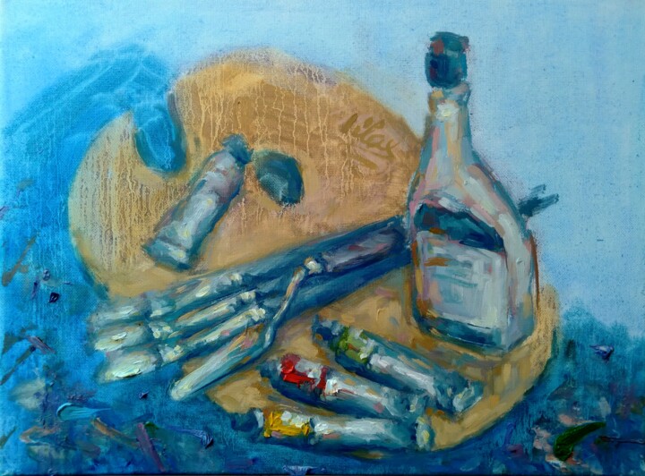 Palette of Artist 绘画, 12x16 in