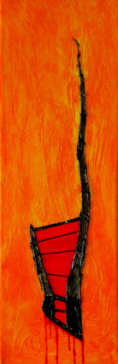 Painting titled "Dracula's cup" by Sorin Niculae Lazar, Original Artwork, Acrylic Mounted on Wood Stretcher frame
