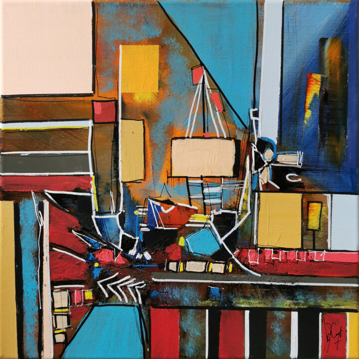 Peinture intitulée "Des routes planétai…" par Muriel Cayet, Œuvre d'art originale, Acrylique Monté sur Châssis en bois
