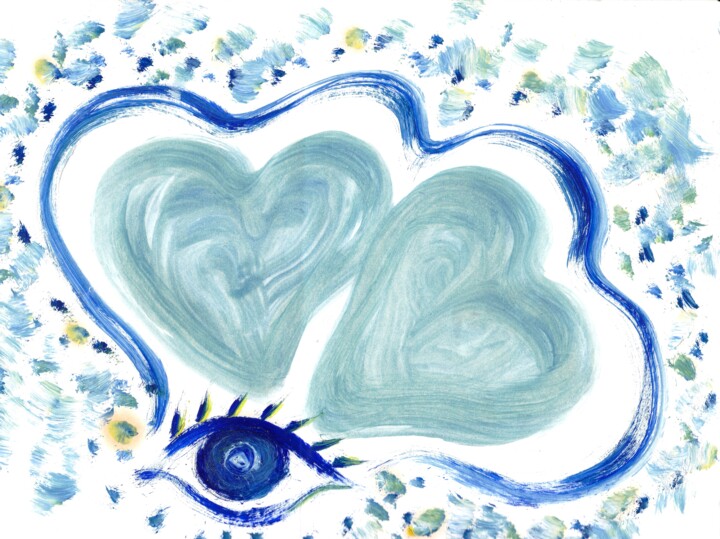 Dessin intitulée "The heartguard" par Corinne Courlet, Œuvre d'art originale, Gouache