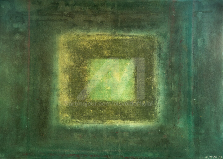 Painting titled "Emerald tree" by Ol'Svol'D, Original Artwork, Oil
