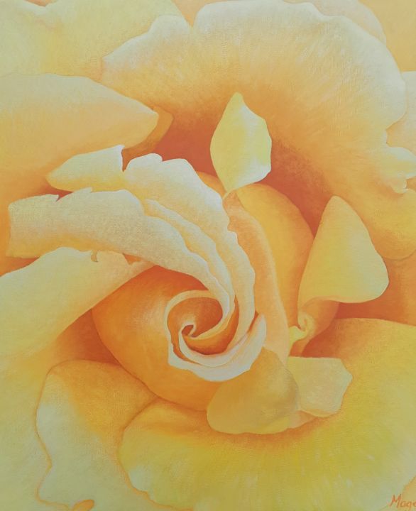 Painting titled "Lumière intérieure" by Magali Augris, Original Artwork, Acrylic Mounted on Wood Stretcher frame