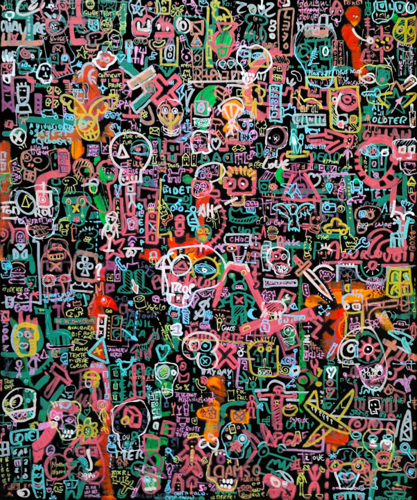 cabezas 绘画, 18.1x15 in