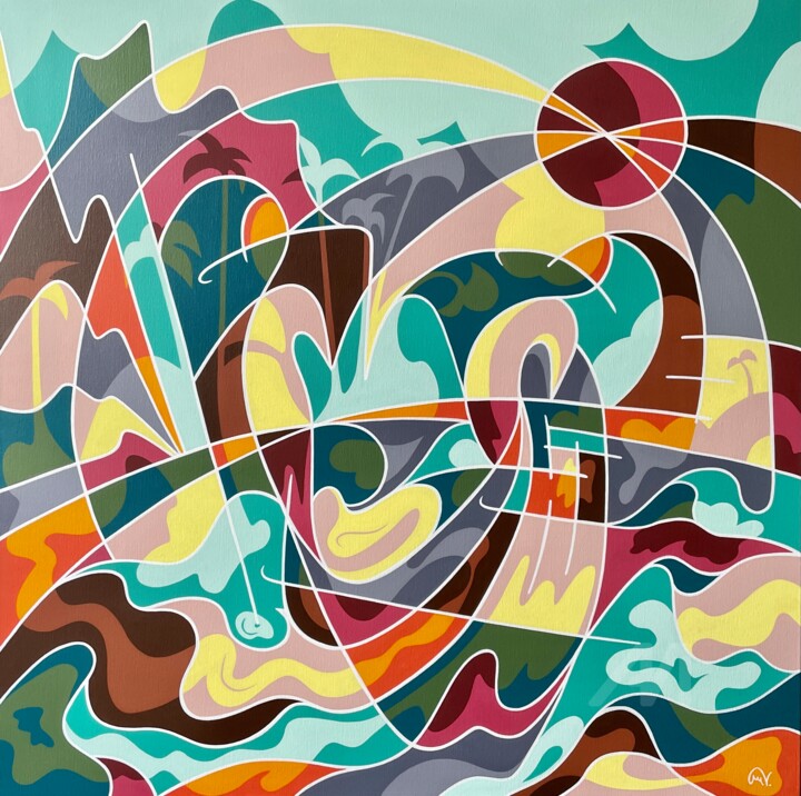Pirogue I 绘画, 39.4x39.4 in