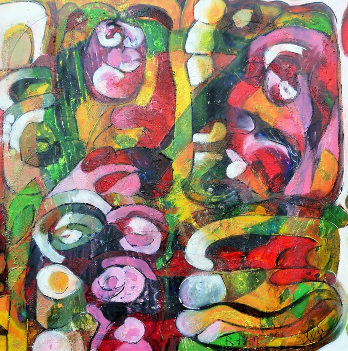 "Maya II" 绘画, 19.7x19.7 in