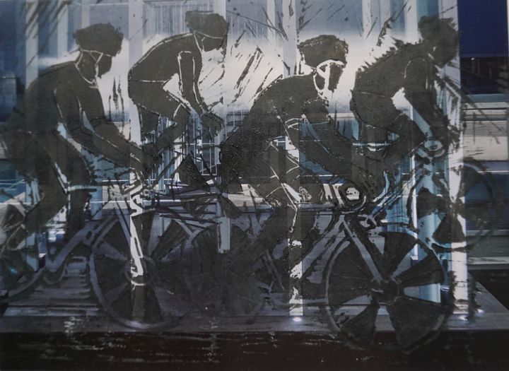 vélos noir et bleu 印花与版画, 5.7x7.9 in