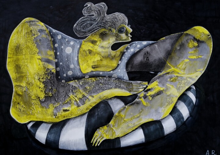 A swimmer 图画, 11.7x16.5 in