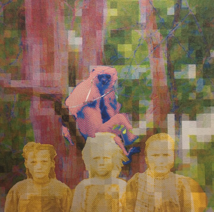 LFDG 14, le propithèque soyeux 印花与版画, 7.3x7.3 in
