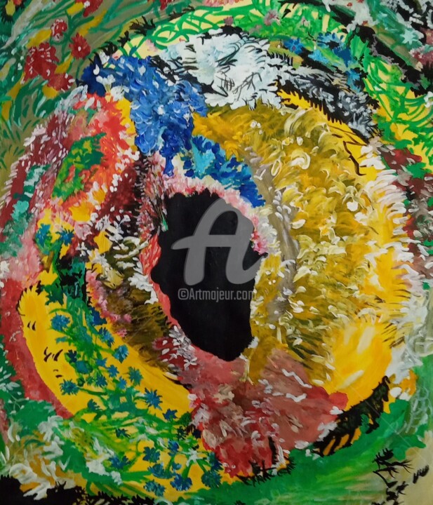 Médaillon 绘画, 55.1x51.2 in