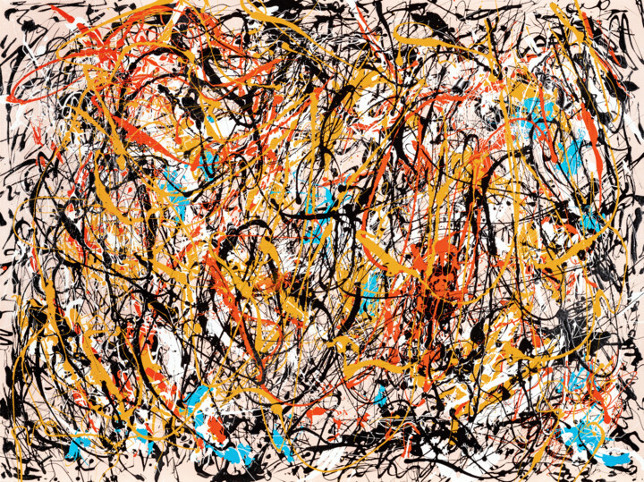 Study In Chaos #1 绘画, 36x48 in