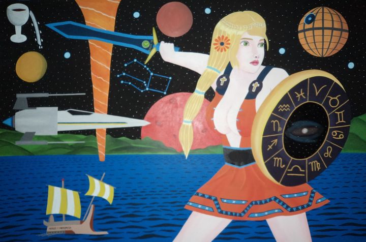 Primer Espíritu Santo del Apocalipsis Sophitia 绘画, 39.4x59.1 in