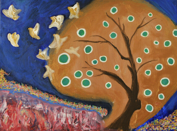 There Is No Silence In Summer Night 绘画, 11.8x15.8 in
