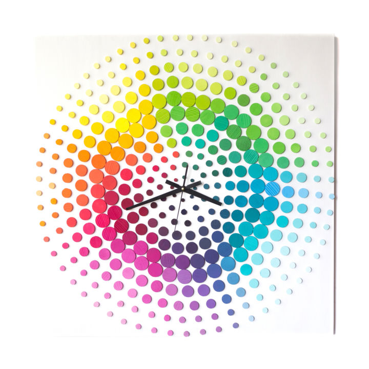 Design titled "Time of rainbow 27.…" by Liliana Stoica, Original Artwork, Acrylic Mounted on Wood Panel