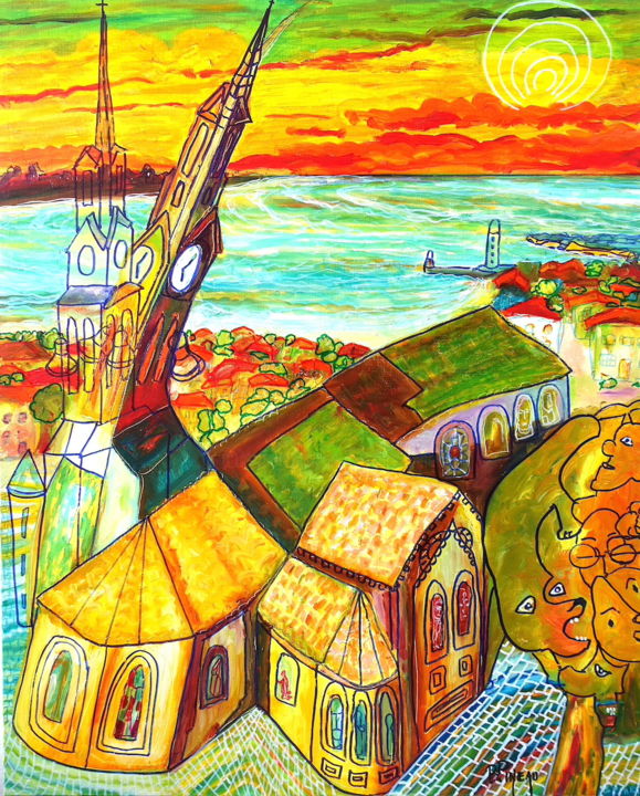 H115F40 SGDD Les cloches 绘画, 39.4x31.9 in
