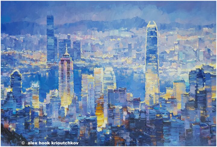 Hong Kong IX 绘画, 23.6x35.4 in