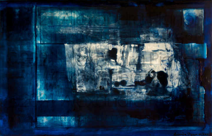 Painting titled "From A Blue Dog's S…" by Alexandra Pignon, Original Artwork, Lacquer