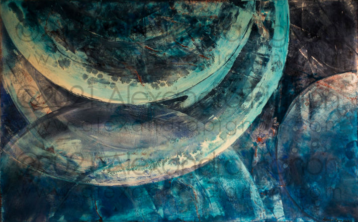 Painting titled "Galactic Cluster (C…" by Alexandra Pignon, Original Artwork, Lacquer