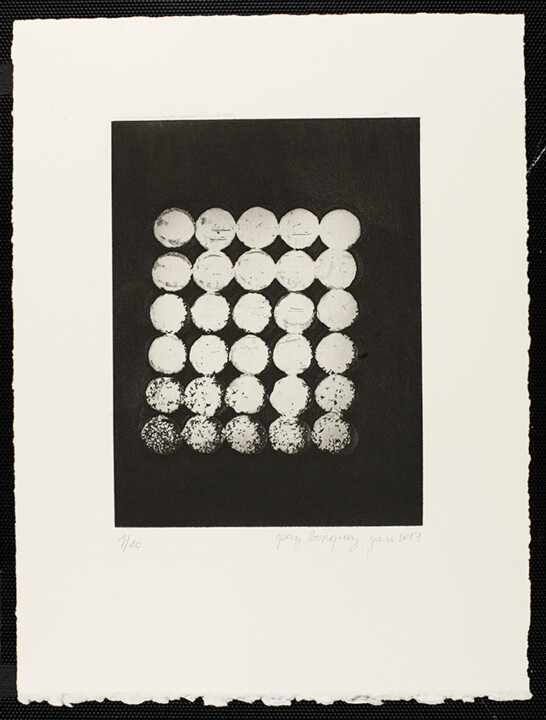 Printmaking titled "«Les boulons ex-cen…" by Paz Borquez-Chevallier , Original Artwork, Engraving