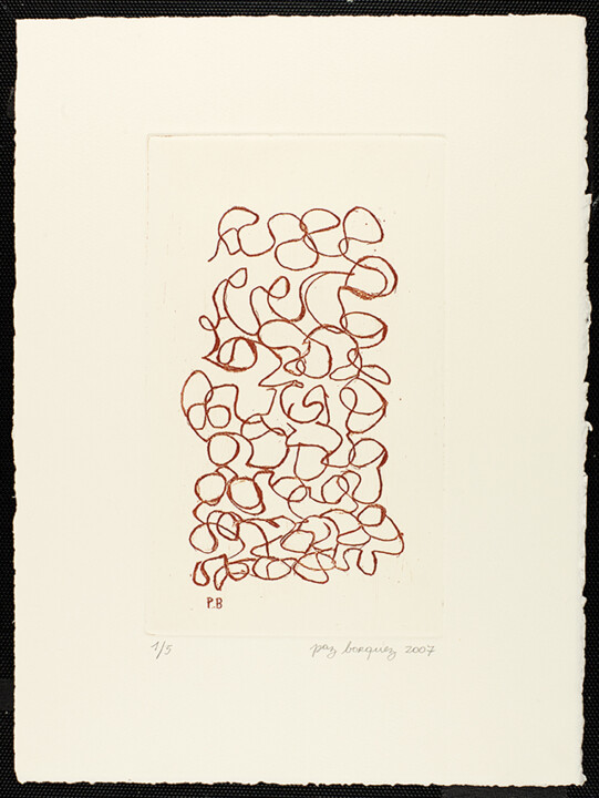 Printmaking titled "«Le fil des choses»" by Paz Borquez-Chevallier , Original Artwork, Engraving