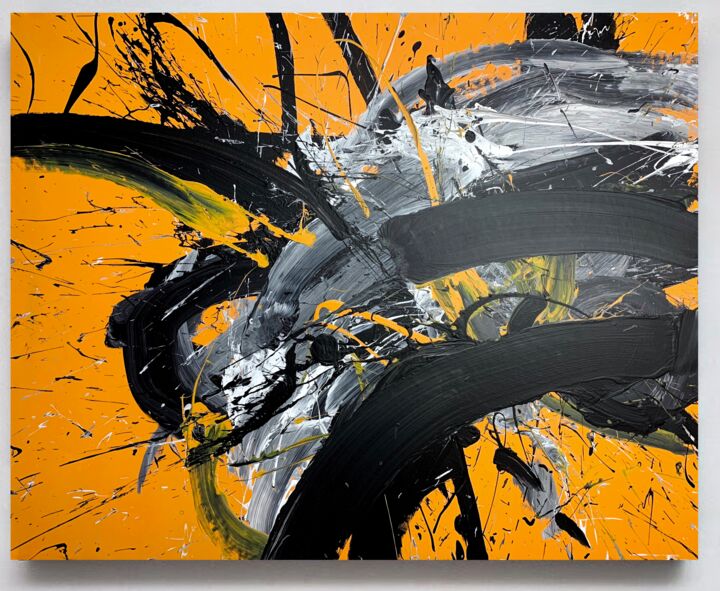 Painting titled "Black 66c" by Rosi Roys, Original Artwork, Acrylic