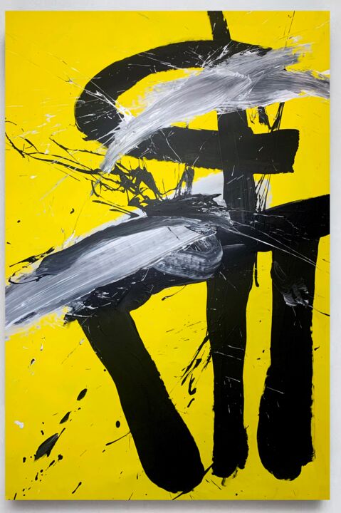 Painting titled "Black 67x" by Rosi Roys, Original Artwork, Acrylic