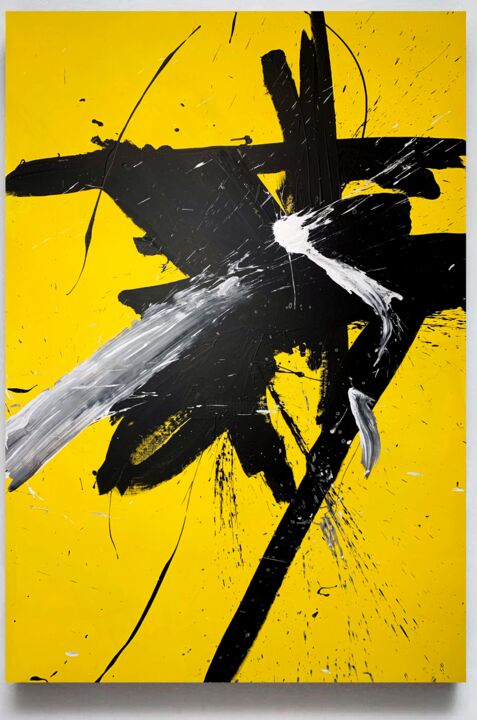 Painting titled "Black 68x" by Rosi Roys, Original Artwork, Acrylic