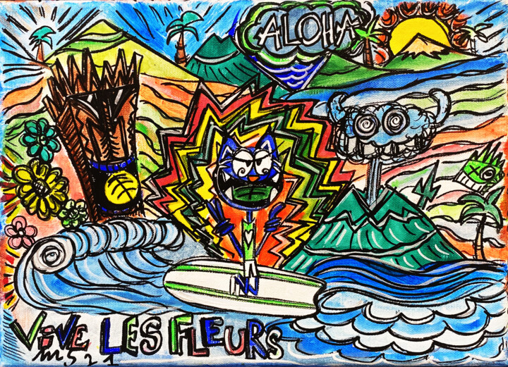 Vive les palmiers III 绘画, 9.5x13 in