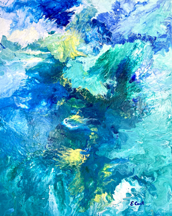 Painting titled "Where Mermaids Dwell" by Elisa Cook Benbassat Bassat, Original Artwork, Acrylic